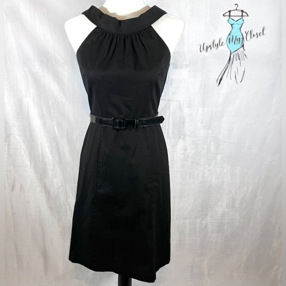 White House Black Market black belted cotton dress size 2
